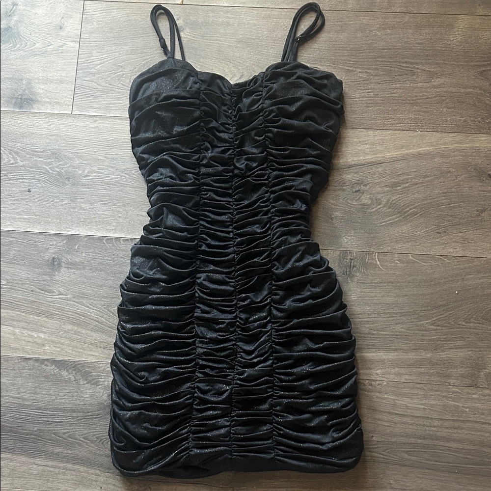 Forever 21 Black Ruched Mini Dress